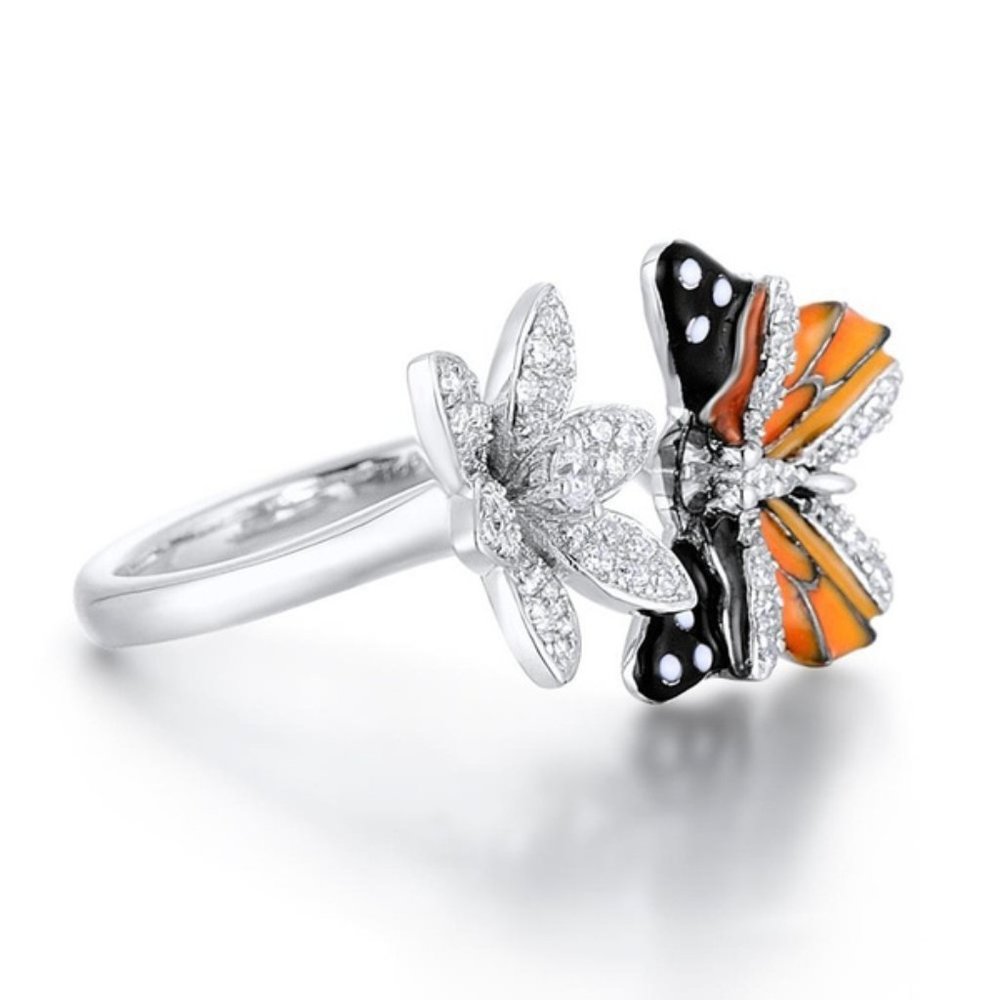 Adjustable Monarch Butterfly Ring